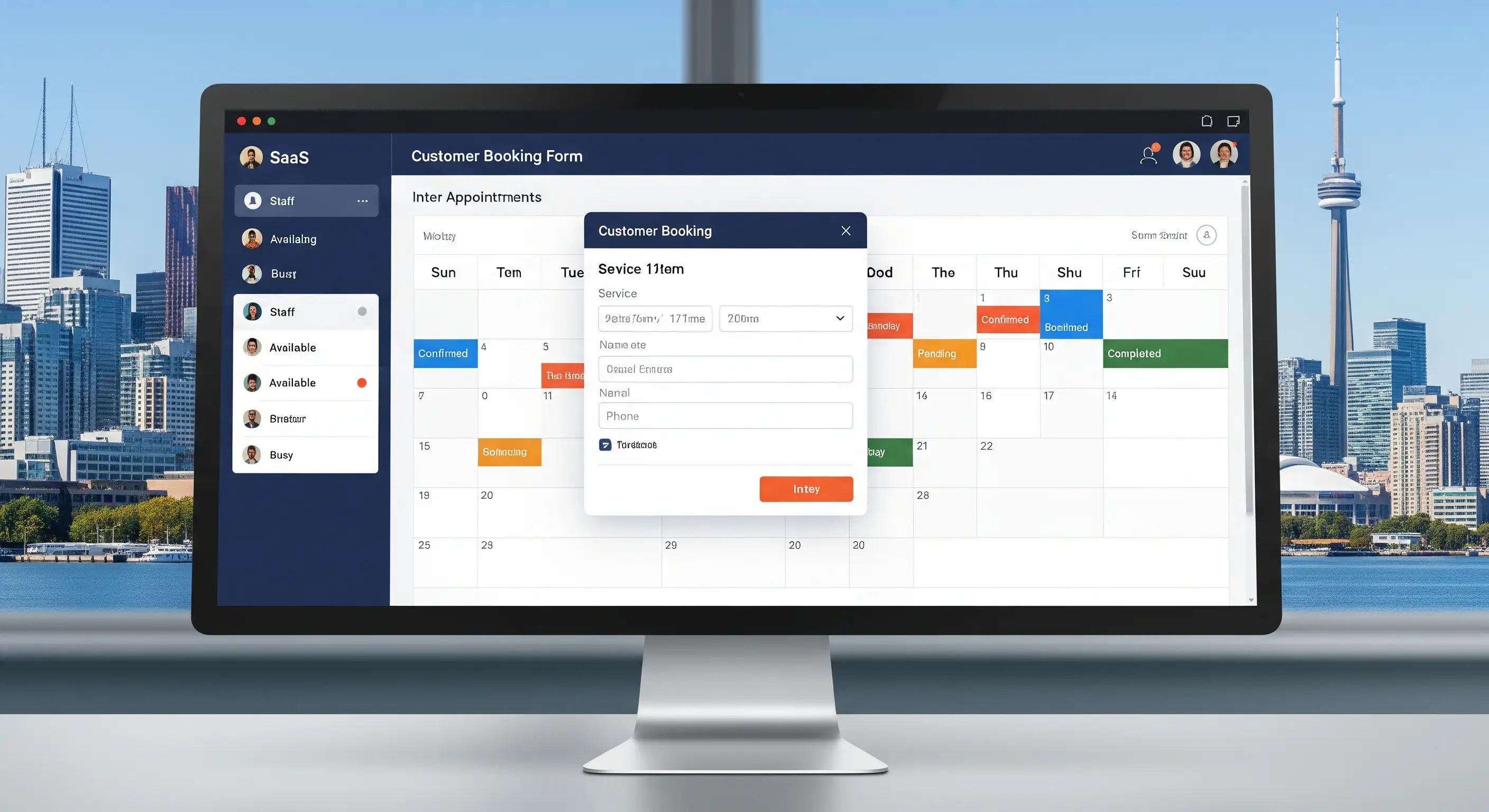 Booking System feature interface screenshot