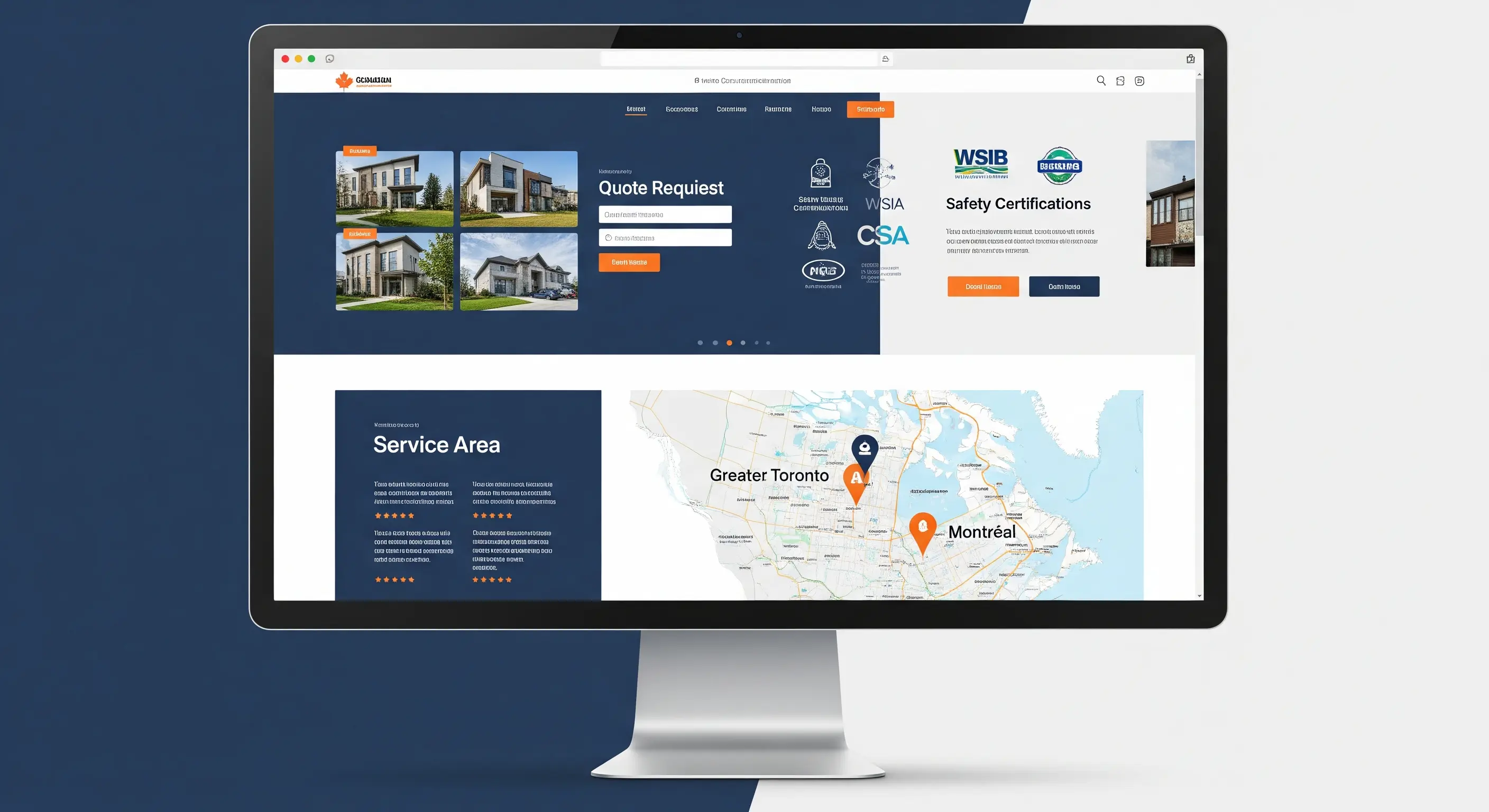 Construction website template โ AI-optimized design with booking and analytics