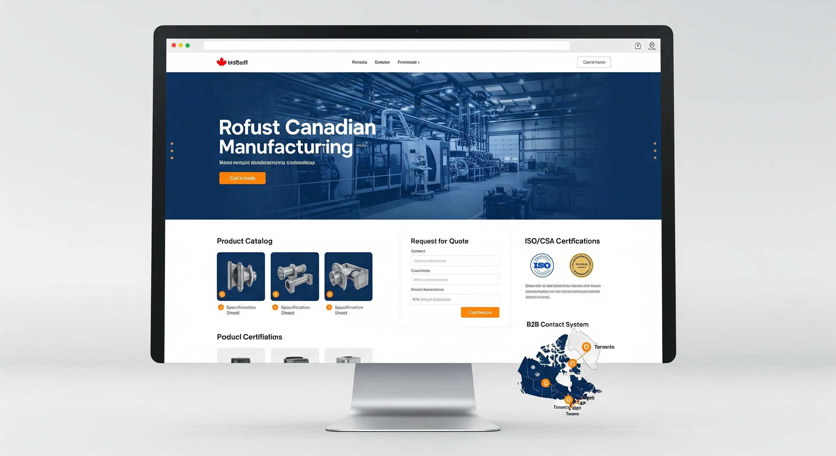 Manufacturing website template โ AI-optimized design with booking and analytics