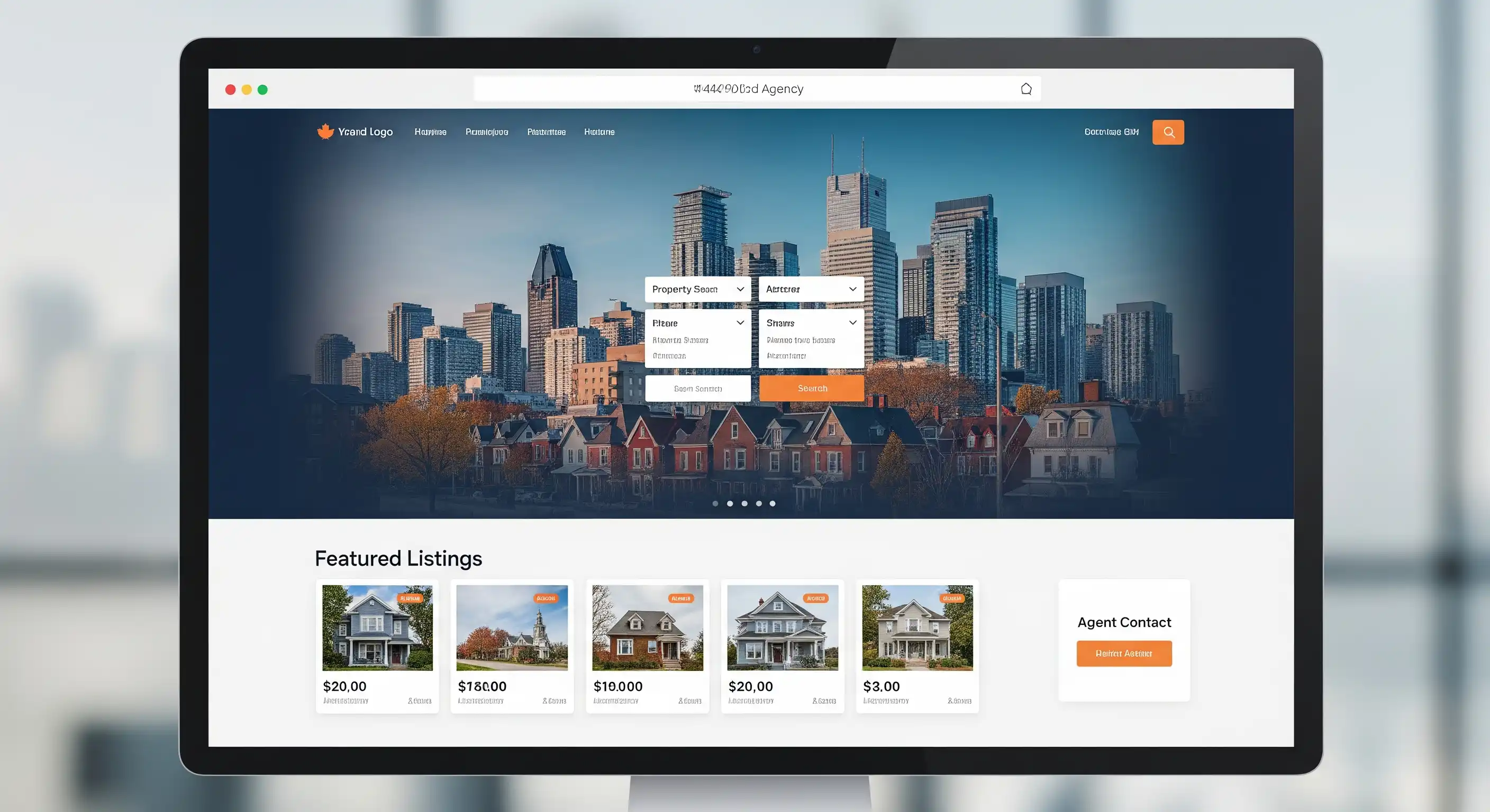 Real Estate website template โ AI-optimized design with booking and analytics